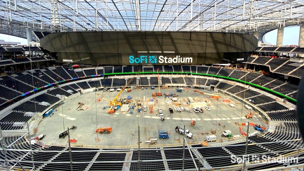 SoFi stadium in LA completes the largest video scoreboard